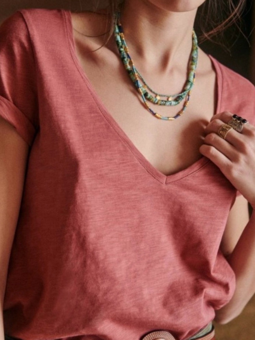Sezane Conrad T- Shirt Rosewood Small